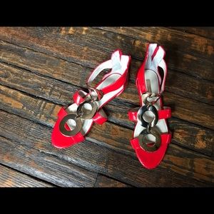BCBG Red Gladiator Sandals